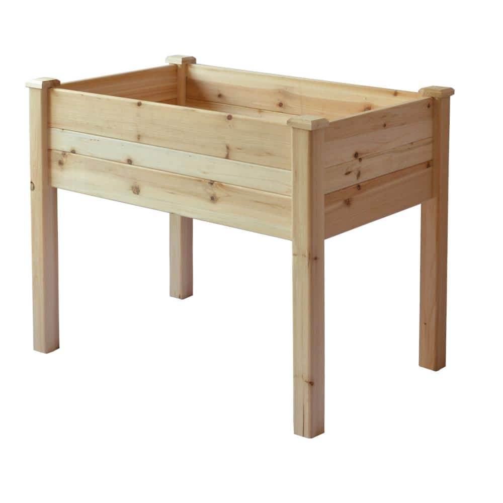 Master Gardner Company Elevated Wooden Garden Planter Table - 48 in. x 34 in. x 35 in. 096