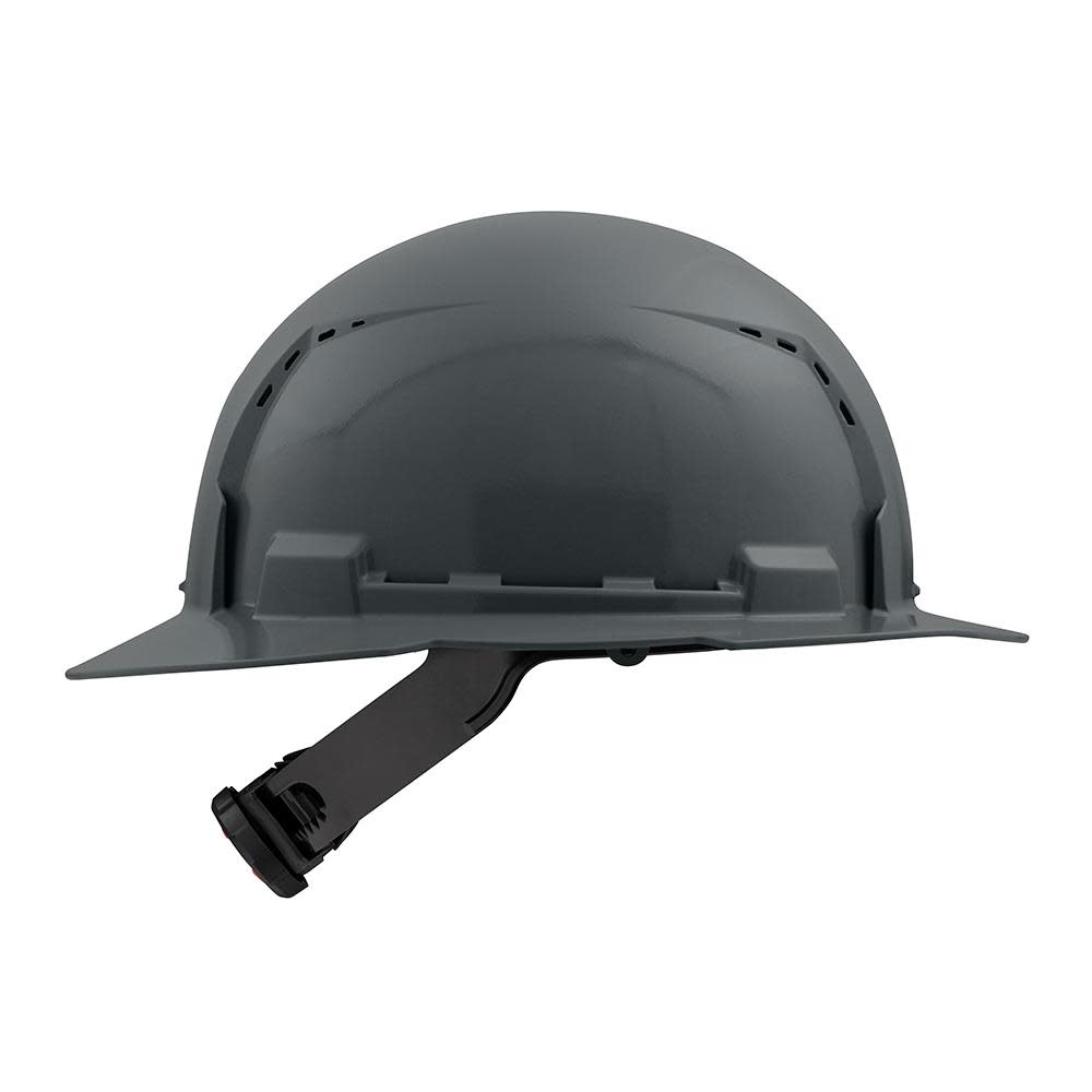 Milwaukee Gray Full Brim Vented Hard Hat with 4pt Ratcheting Suspension Type 1 Class C