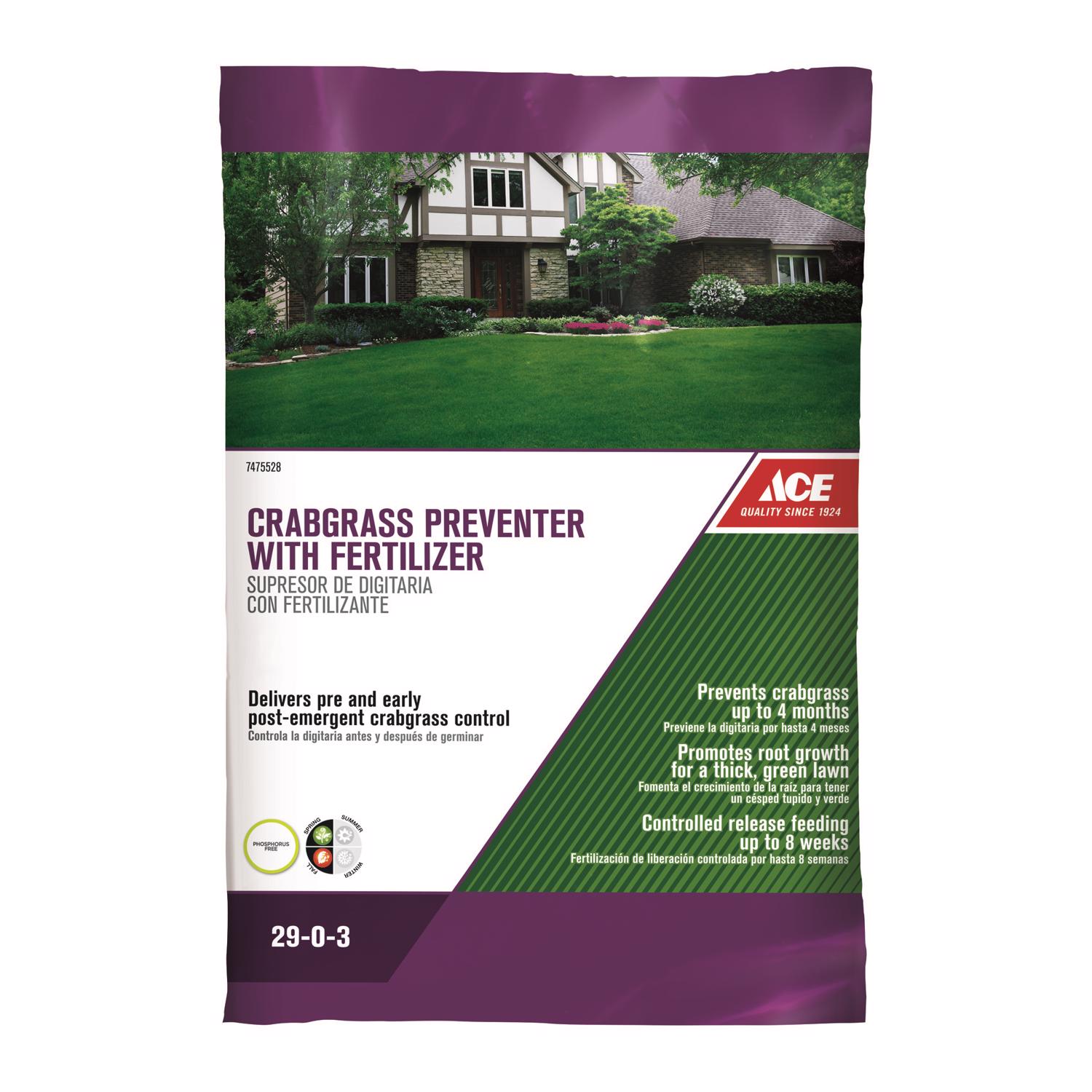 Ace Crabgrass Preventer Lawn Fertilizer For All Grasses 5000 sq ft