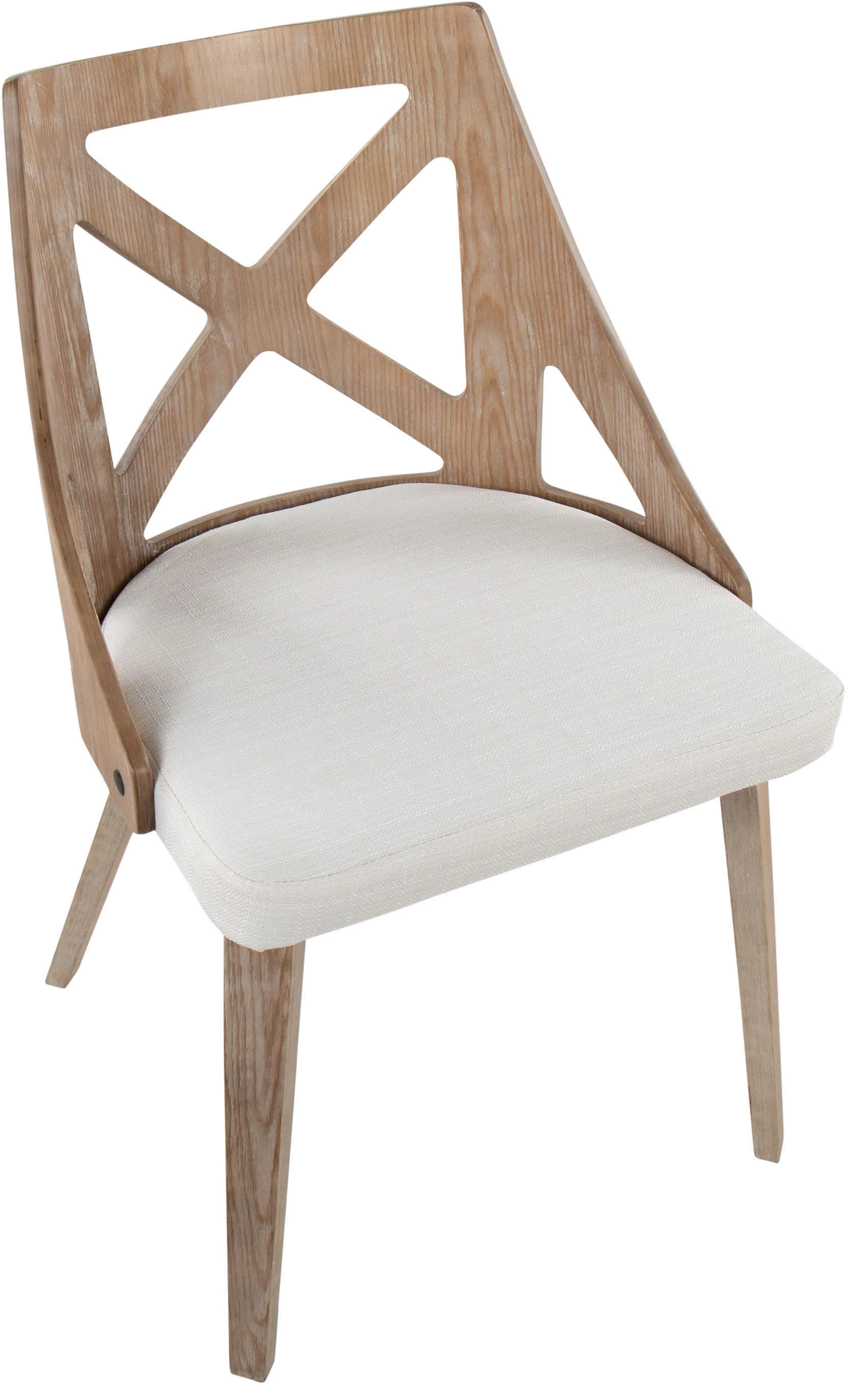 Charlotte Light Brown and Cream Dining Chairs， Set of 2