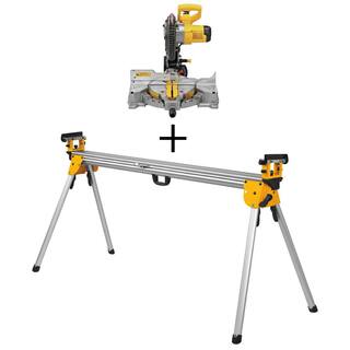 DW 15 Amp Corded 10 in. Compound Single Bevel Miter Saw and Heavy-Duty Miter Saw Stand DWS713W723