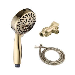 Magic Home 5-Spray Patterns with 2.5 GPM 3.72 in. Wall Mounted Handheld Shower Head with Massage and Mist Spray in Polished Gold MMS-5B002GD