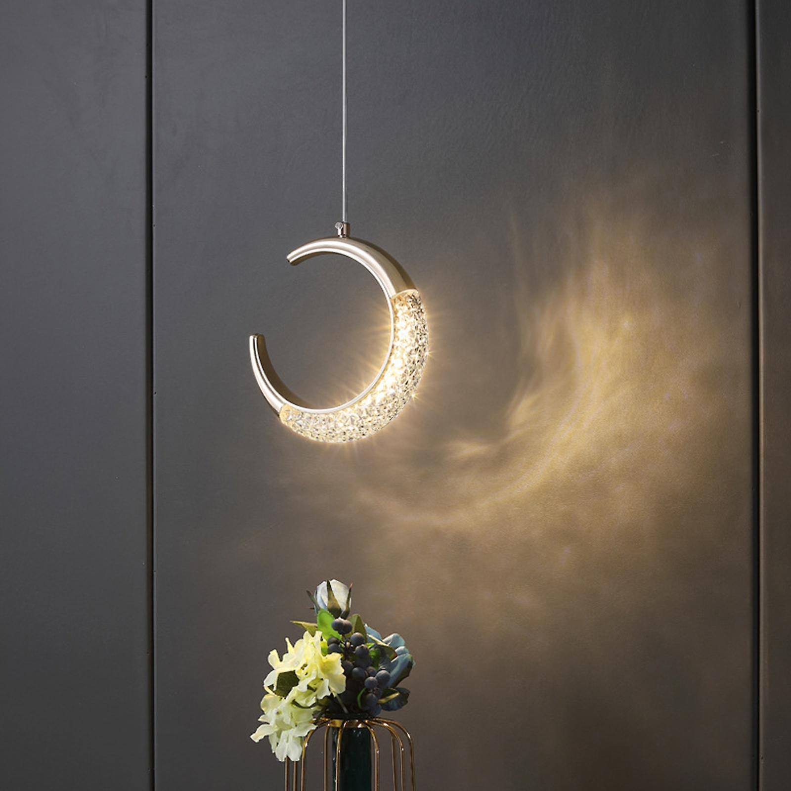 2x Led Moon Pendant Light Modern Black Ceiling Hanging Lighting Led Light For Living Room， Bedroom， Hallway， Dining Room