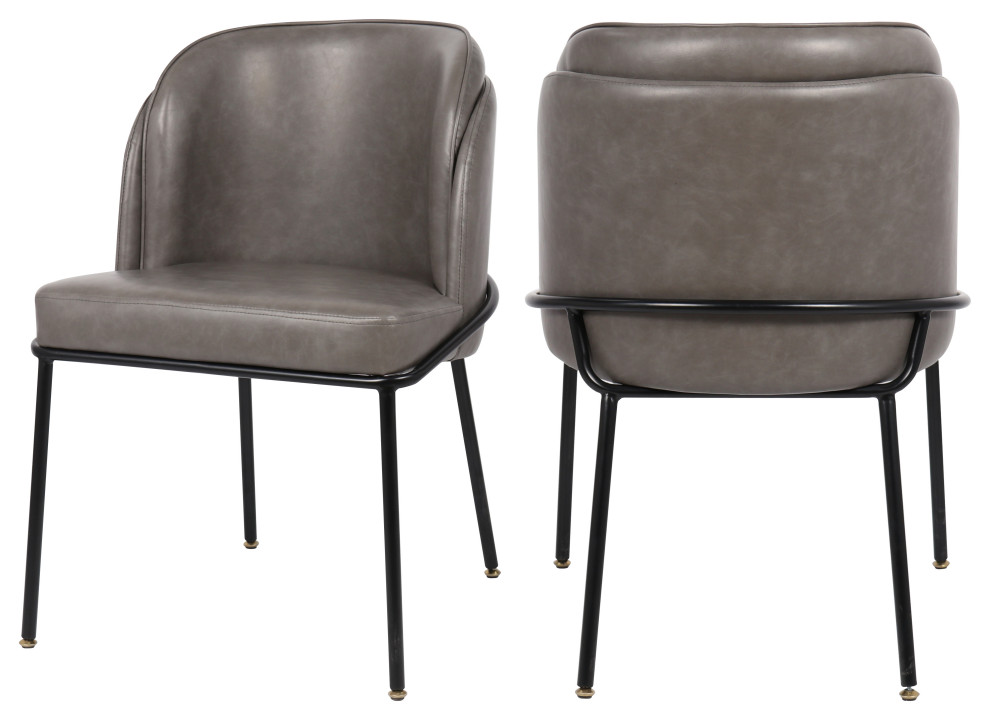 Jagger Faux Leather Upholstered Dining Chair  Set of 2   Midcentury   Dining Chairs   by Meridian Furniture  Houzz