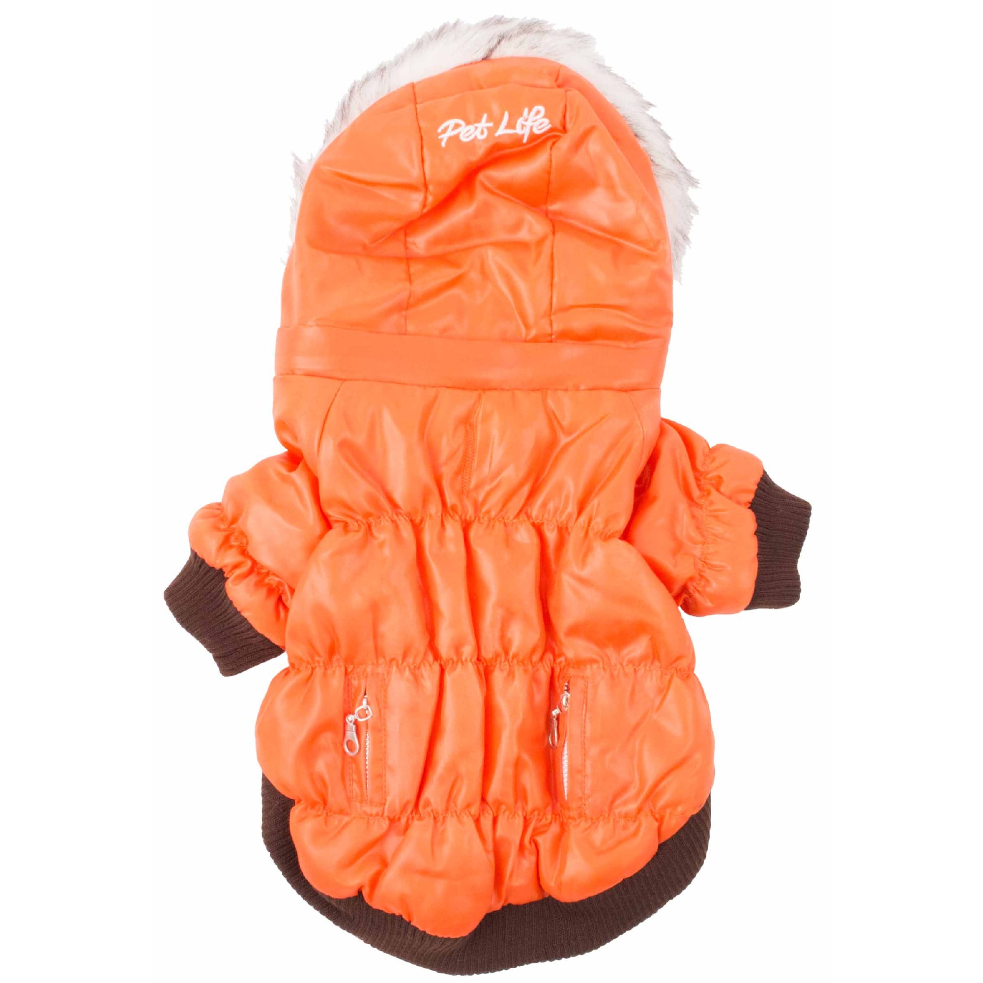 Pet Life Metallic Orange Dog Parka， Small