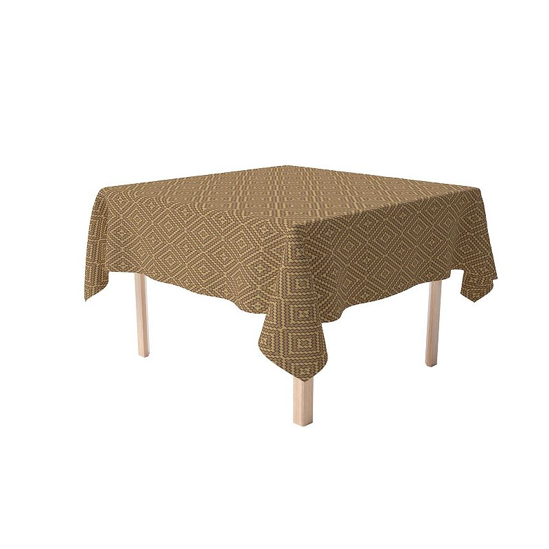 Square Tablecloth， 100% Polyester， 60x60， Diamond Wicker Wood Work