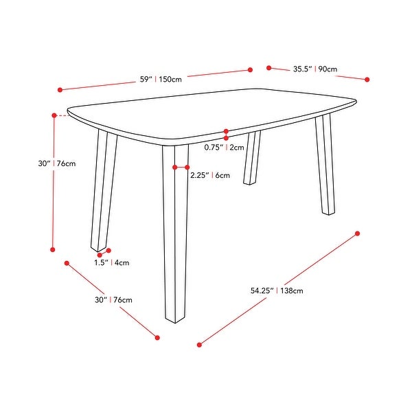 CorLiving  Stained Wood Dining Table