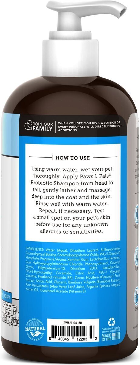 Paws and Pals Probiotic Dog and Cat Shampoo