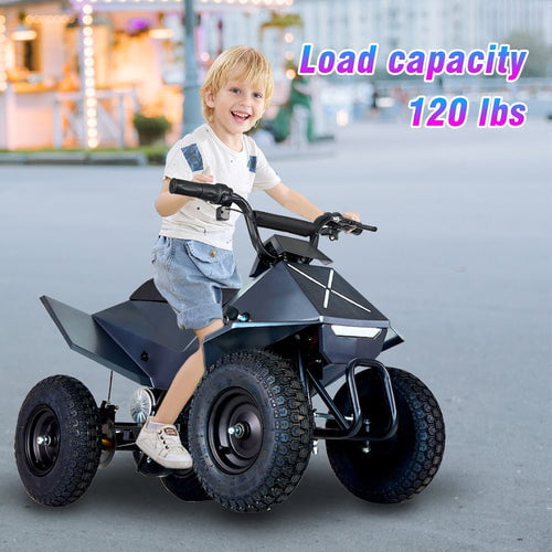 Electric Quad for Kids,4 Wheels Ride on Car,24V 350W Motor ATV (Mode:XW-EA14),Max Speed: 9mph,MAX Load:120lb,Equipped Shock,Front Light,Big Tire,Rear disc Brake,Avant-garde Shape and Matt color