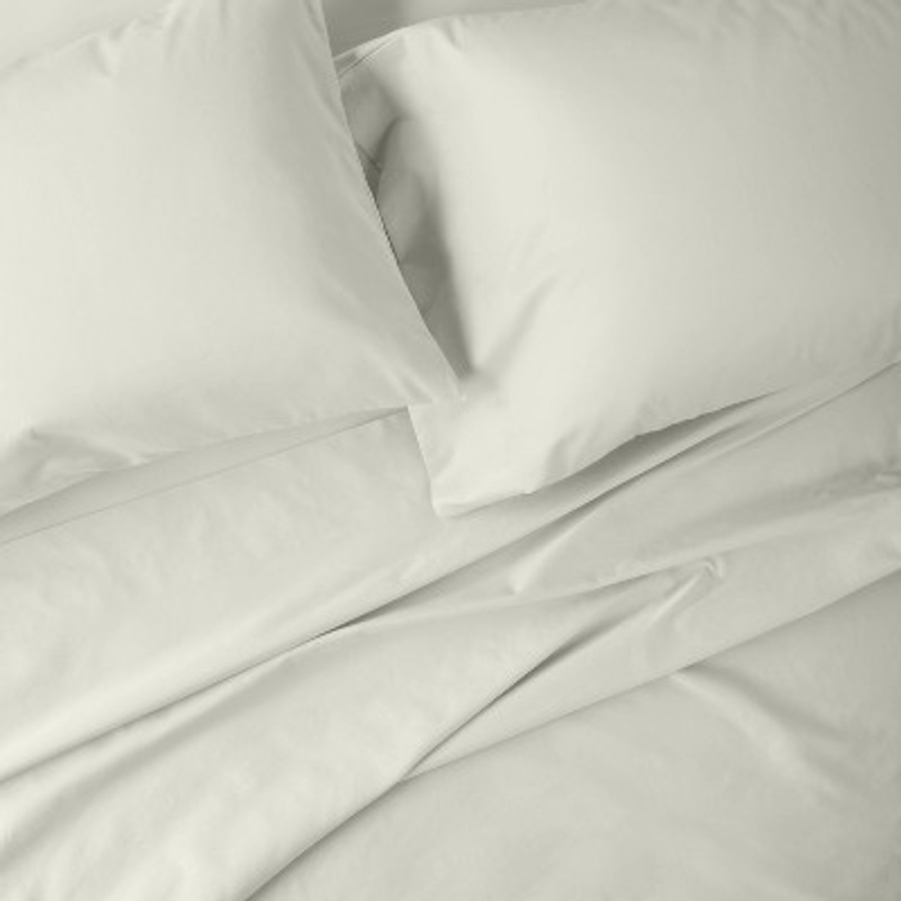 King 500 Thread Count Washed Supima Sateen Solid Pillowcase Set Natural - Casaluna™