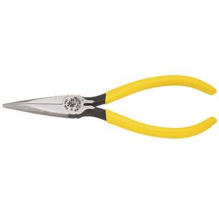 Klein Tools 6 in. Standard Long Nose Pliers with Spring D301-6C