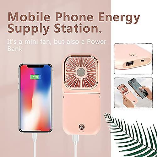 12.7 Cm Mini Portable Fan Small Battery Operated Fan 1 As Power Bank， Phone Holder， Portable Fan， Desk Fan， Personal Usb Rechargeable Fans， 3000 Mah P