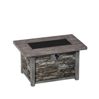 Clihome Outdoor Gray 43.5 in. Rectangular Propane Fire Pit with Waterproof Cover CL-F872-A