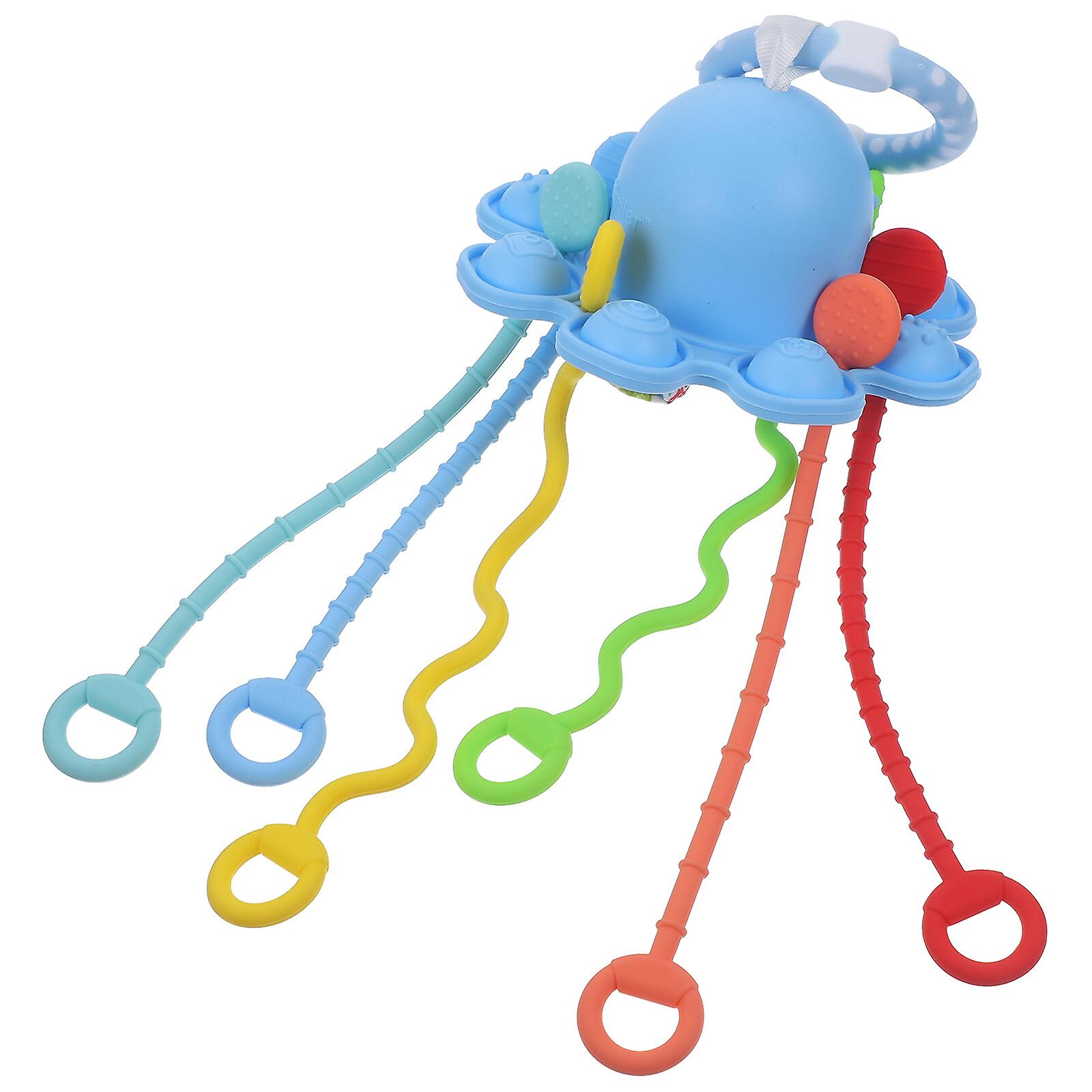 Baby Sensory Toy Silicone Pull String Toy Octopus Shaped Toddler Sensory Learning Toy