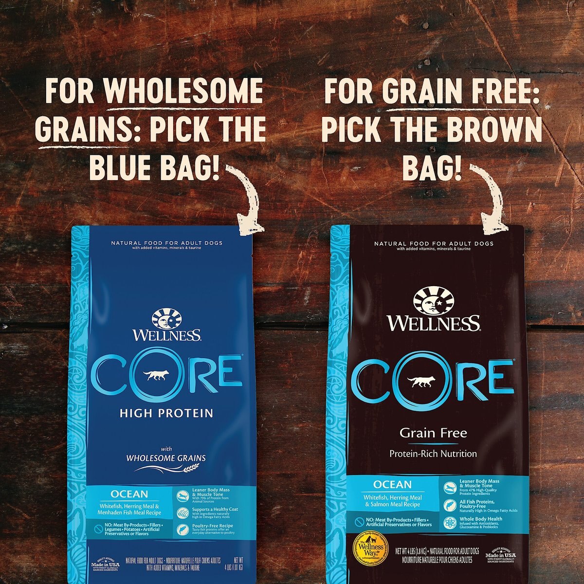 Wellness CORE Wholesome Grains Ocean Recipe High Protein Dry Dog Food