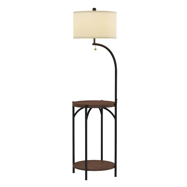 Floor Lamp End Table includes Led Light Bulb Modern Rustic