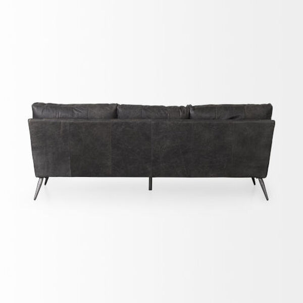 Cochrane Black Leather Three Seater Sofa