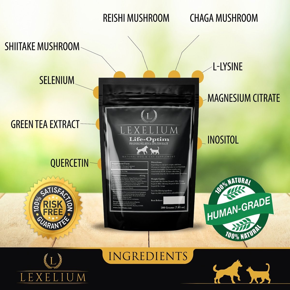 Lexelium Life-Optim Dog and Cat Supplement， 7-oz bag