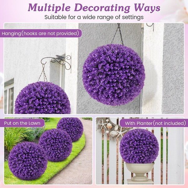 17.5 Inch 2 Pack Faux Eucalyptus Decorative Balls with 7 Layers Leaves