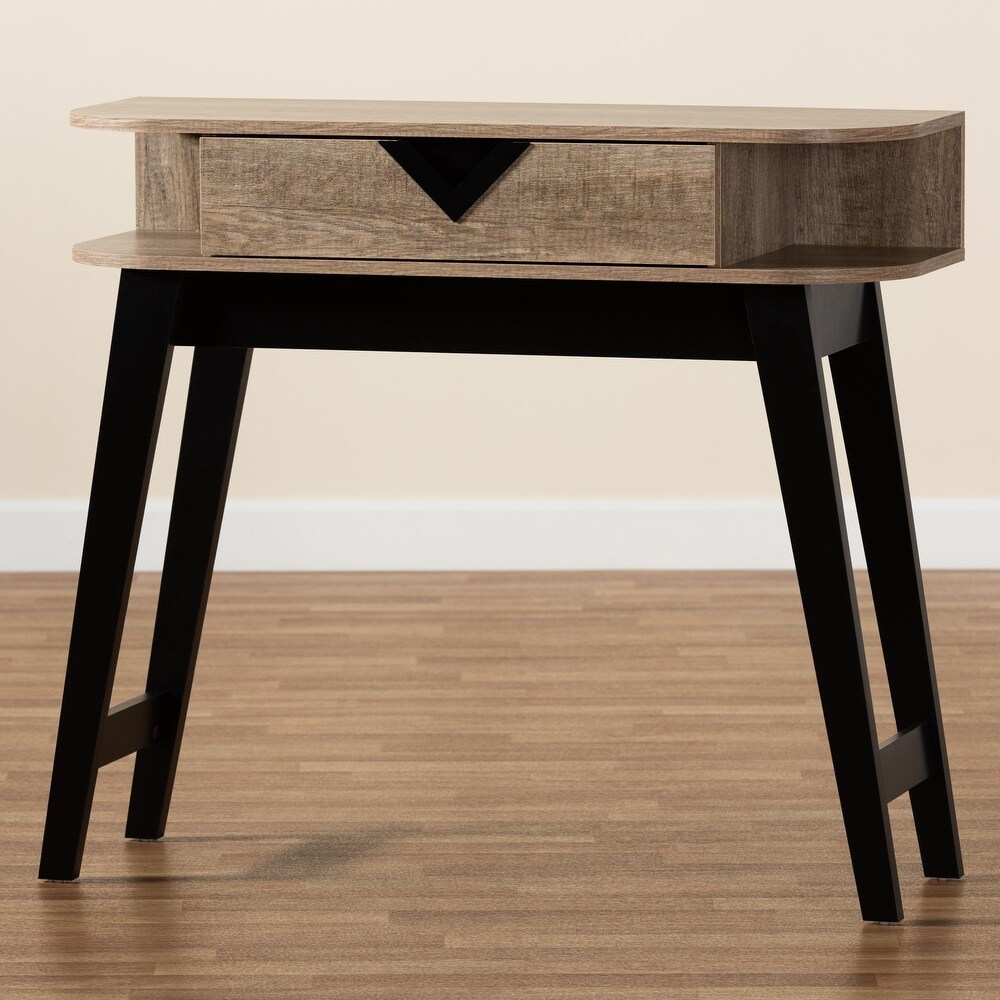 Wales Modern   Contemporary Light Brown Finished Wood Console Table