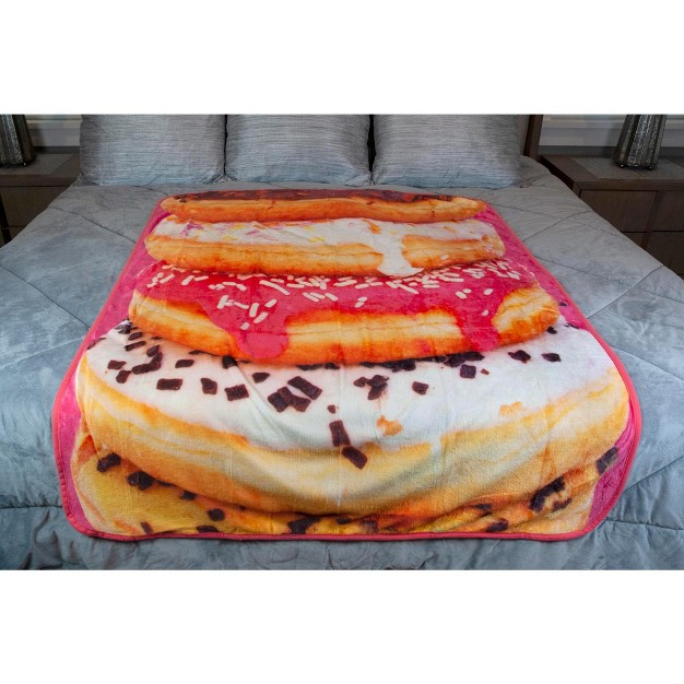 Just Funky Donuts Fleece Throw Blanket Large Soft Throw Blanket 60 X 45 Inches