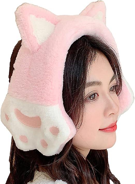 Ear Muffs For Women Winter Outdoors Furry Cute Cat Ear Warmers Teen Girls Soft Warm Faux Fur Earmuff