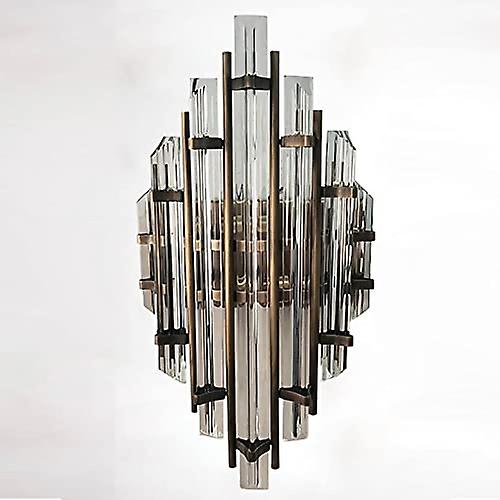 Metal and glass wall lamp inside