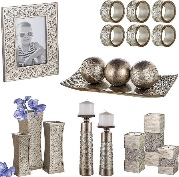 Creative Scents Silver Dublin Decorative Tray 3 Orbs