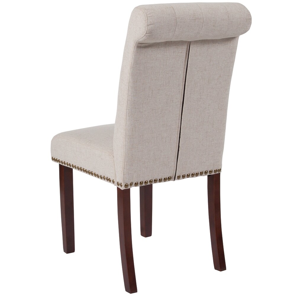 Button tufted Wood Parsons Chair