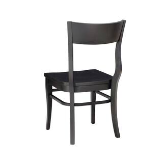 Linon Home Decor Choteau Black Wood Modern Farmhouse Side Chair (Set of 2) THDAC03623