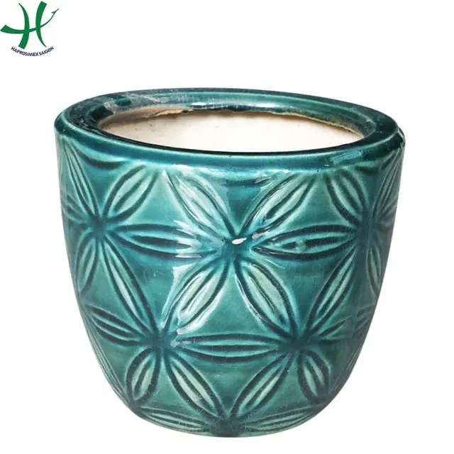 Flower pots wholesale / Vietnam ceramic planter set of 3 for garden decoration (HG 13 1623/3)