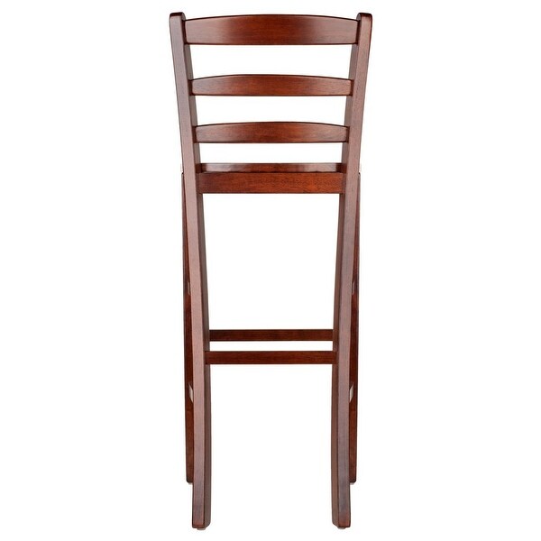 Wood Benjamin Ladder-Back Bar Stools， Set of 2， Walnut Finish