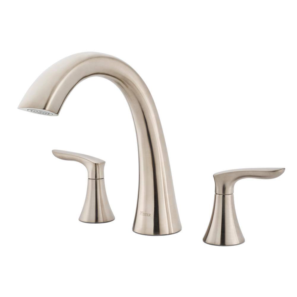 Pfister Weller 2-Handle Tub Filler Trim Kit in Brushed Nickel (Valve Not Included) RT6-5WRK