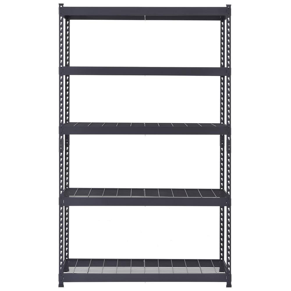 Husky 5-Tier Heavy Duty Boltless Steel Garage Storage Shelving Unit in Black (48 in. W x 78 in. H x 24 in. D) N2R482478W5B