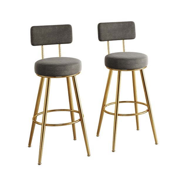 30inch Bar Stools with Velvet Upholstered Back