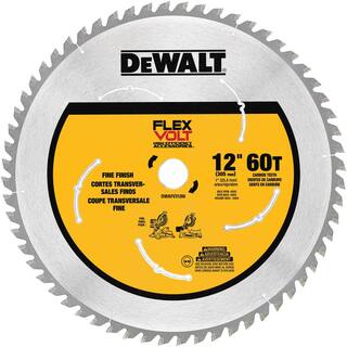 DW FLEXVOLT 12 in. 60-Teeth Carbide-Tipped Miter Saw Blade (2-Pack) DWAFV31260W31260