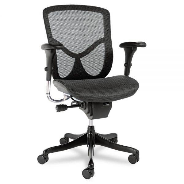 Alera EQ Series Ergonomic Multifunction Mid-Back Mesh Chair， Supports Up to 250 lb， Black