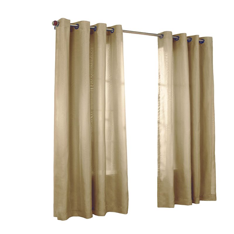 Myne Decor Rhapsody Lined Grommet Curtain Panel Window Dressing 54 x 72 in Mushroom