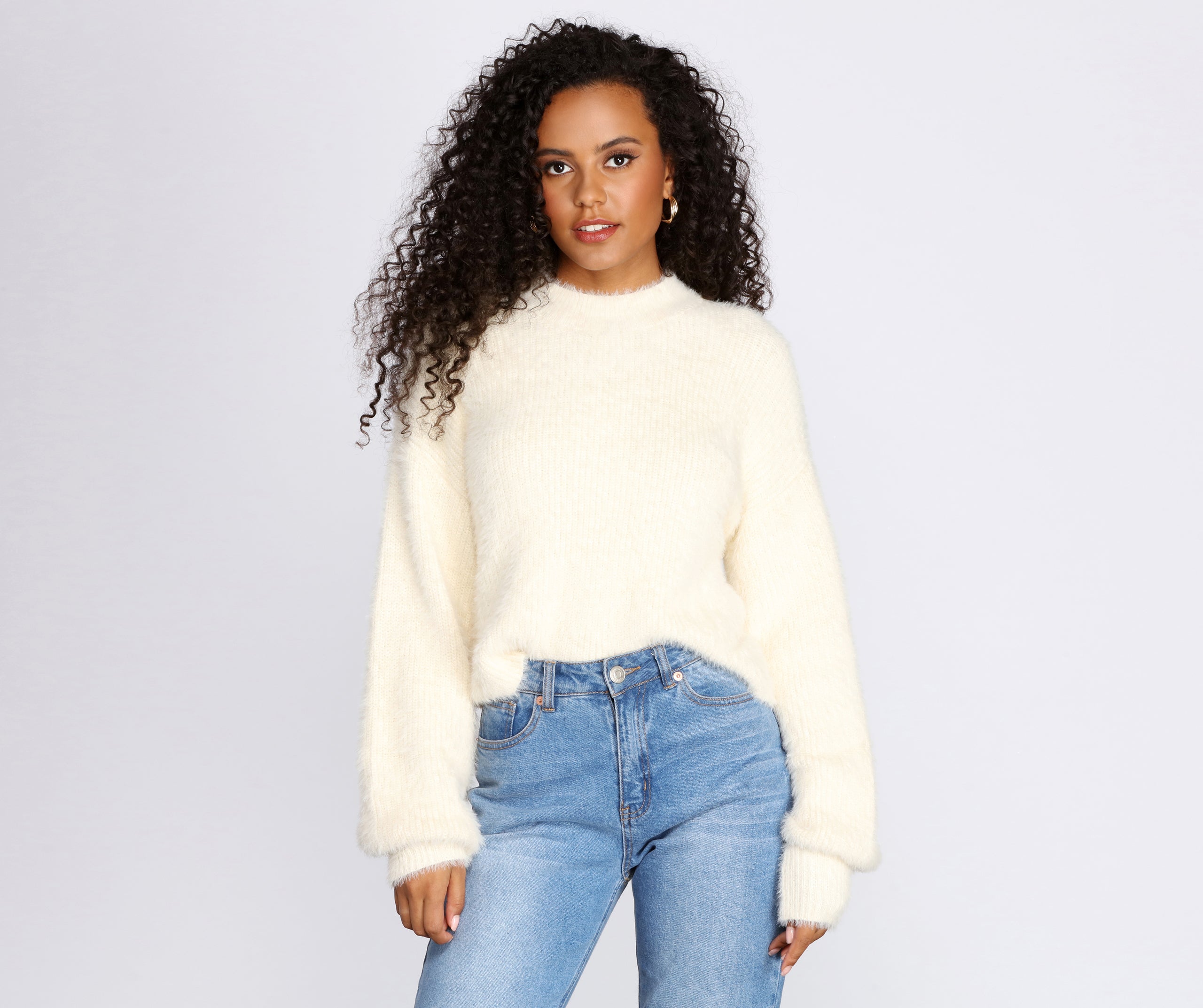 Fabulously Fuzzy Cropped Sweater