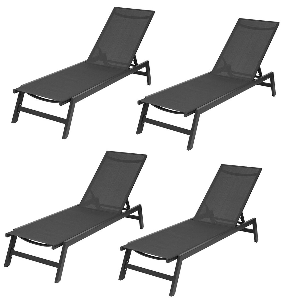 Outdoor 4 Pcs Set Chaise Lounge chairs