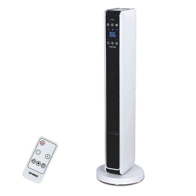 Optimus 29 in. Oscillating Tower Heater w/ Digital Temperature Readout and Remote