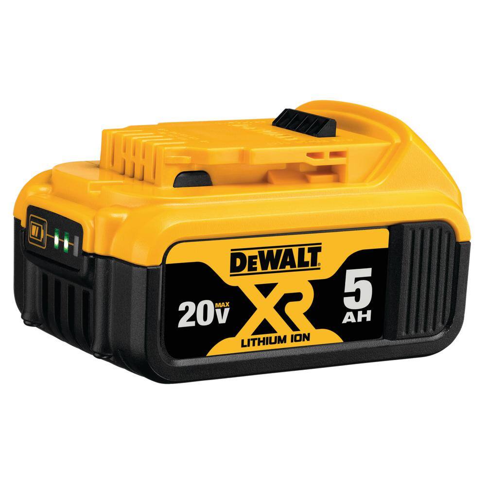 DW 20V MAX XR Premium Lithium-Ion 5.0Ah Battery (2-Pack) Charger and Kit Bag DCB205CKWDCB205