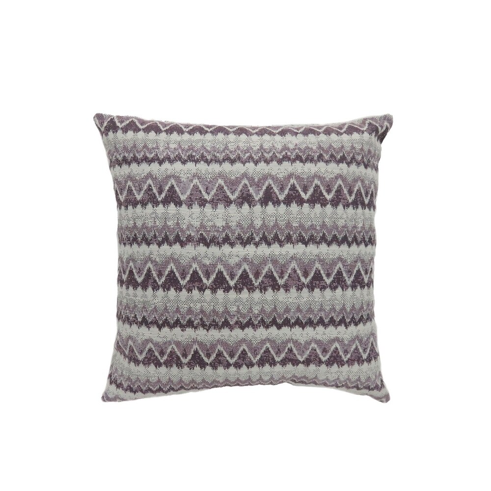 Contemporary Style Horizontally Zigzag Designed Set of 2 Throw Pillows  Purple