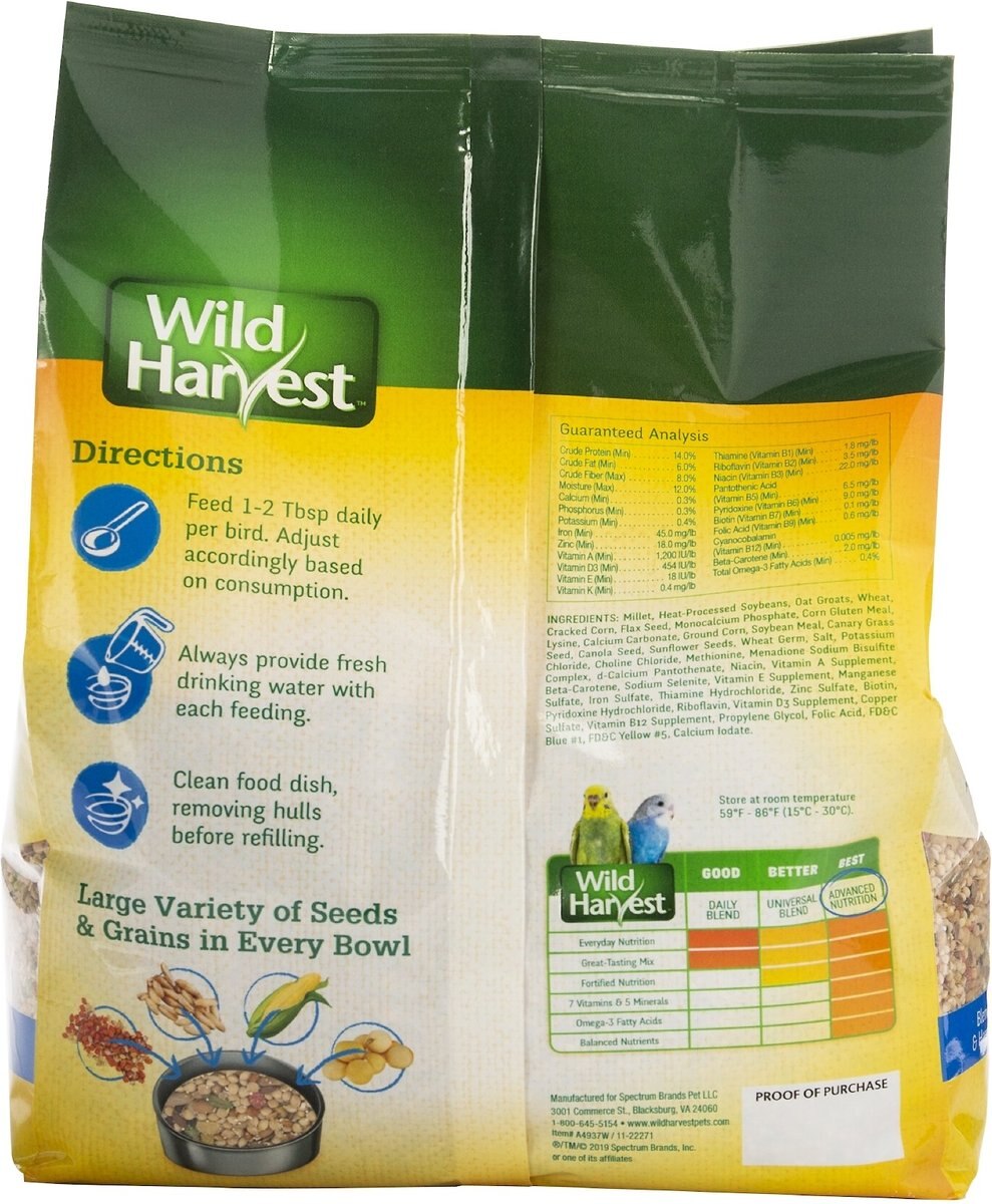 Wild Harvest Advanced Nutrition Diet Parakeet Food