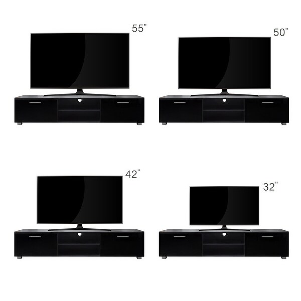 63 inch TV Stand Media Center TV Cabinet with 2 Large-Capacity Side Door Entertainment Center