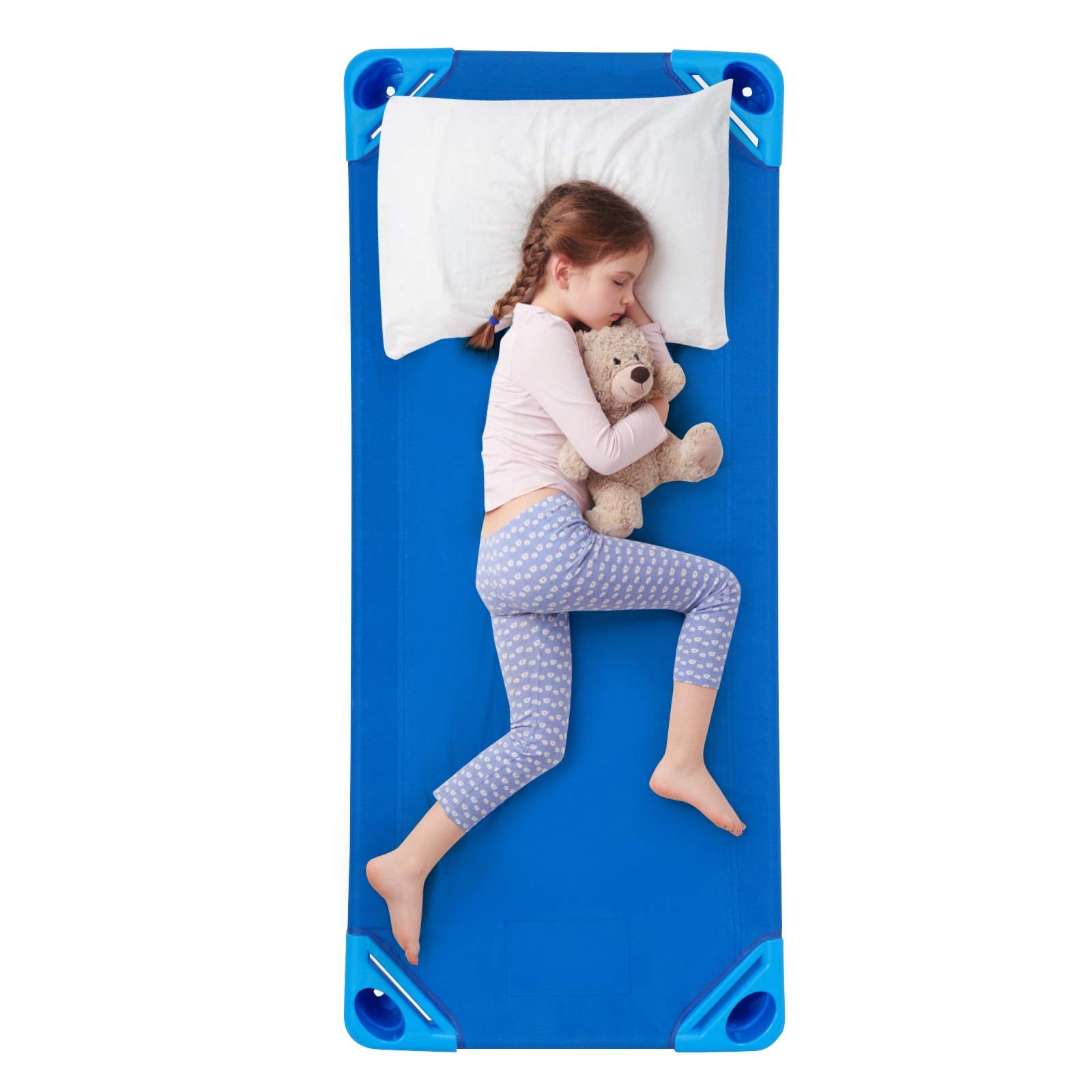 Costzon Stackable Naptime Cots for Kids, Children Daycare Sleeping Mats w/Easy Lift Corner Detachable Cloth