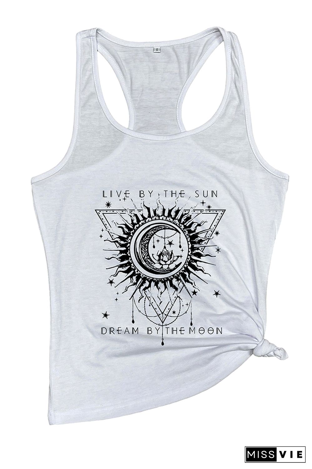 Live By The Sun Dream By The Moon Sleeveless Tank Top Wholesale