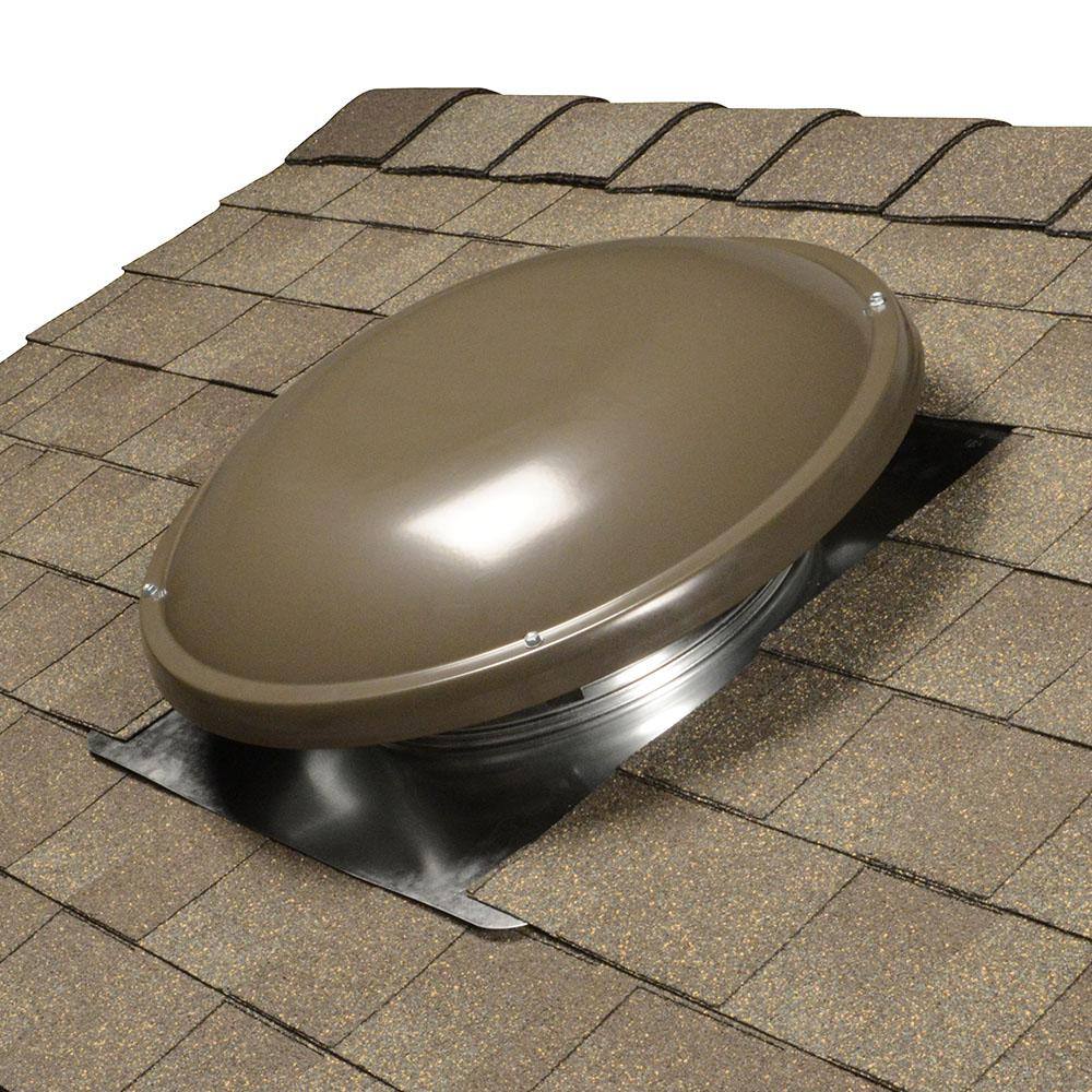 Master Flow 1250 CFM Weathered Wood Power Roof Mount Attic Fan ERV5WW