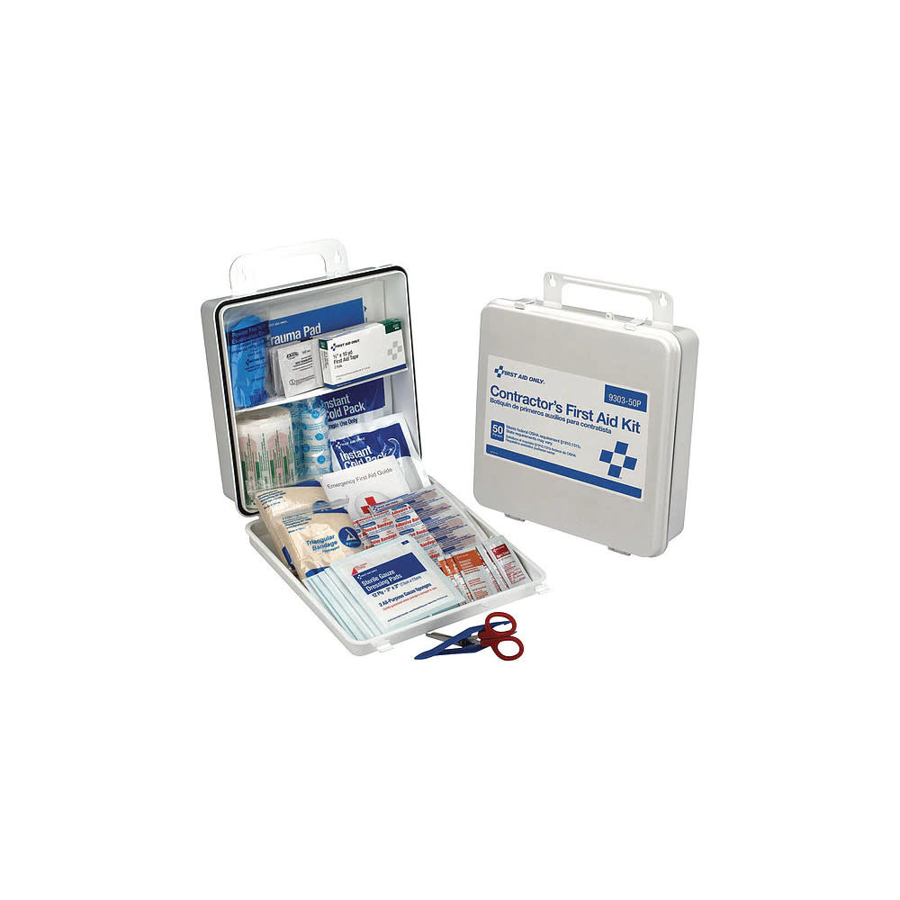 First Aid Only Contractors First Aid Kit 50 Person Plastic Cas