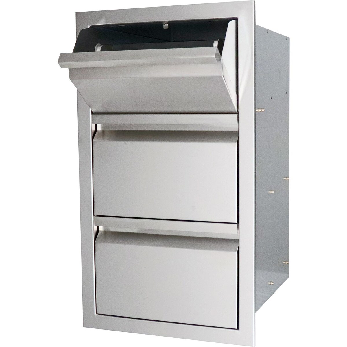 RCS Valiant Series 17-Inch Stainless Steel Double Access Drawer and Paper Towel Dispenser